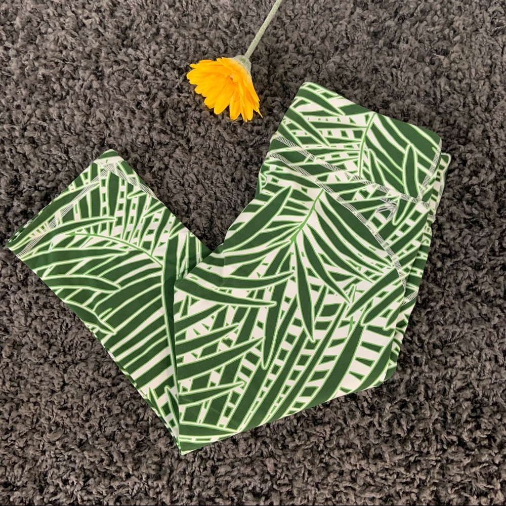 J. Crew + New Balance Palm Print Leggings M
